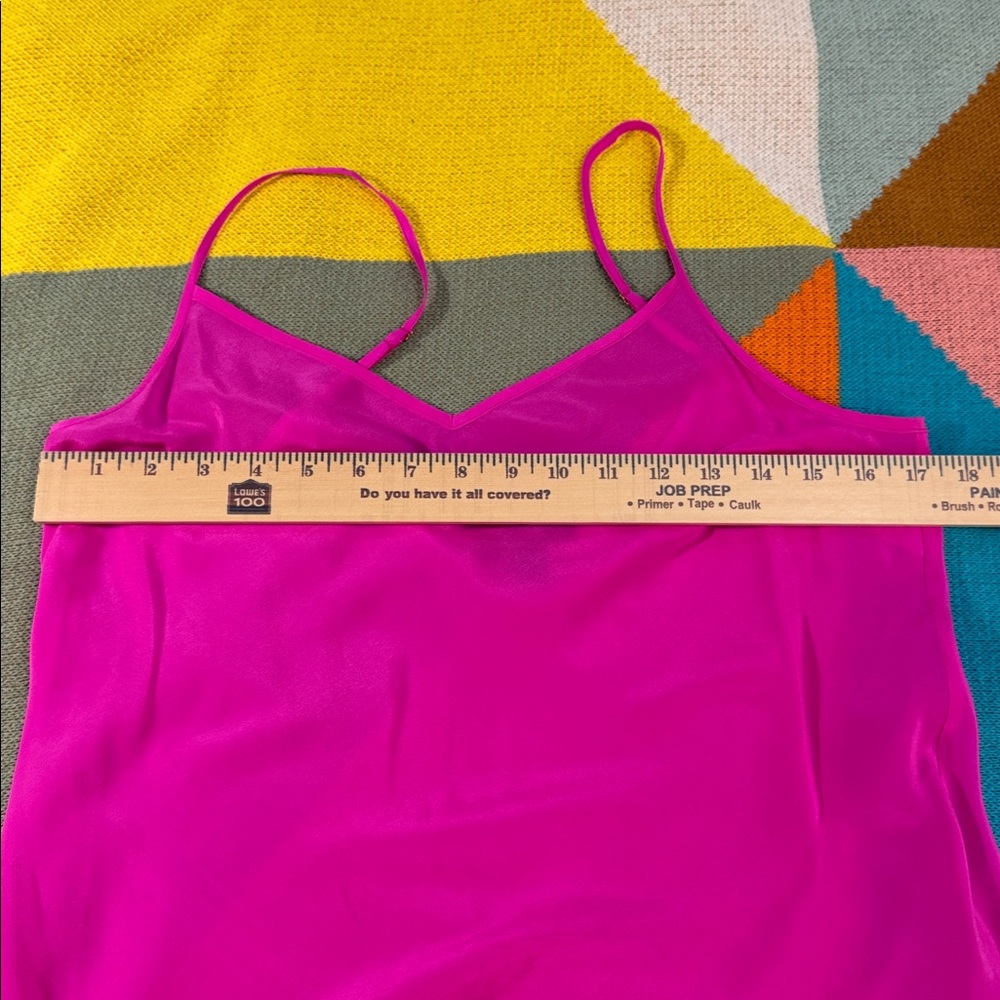 J.Crew 100% Silk Fuchsia Pink Camisole Tank Top Size Small Washable Feminine EUC - Picture 6 of 11